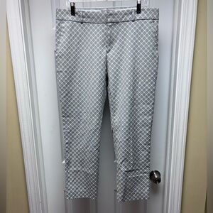 Banana Republic Hampton Pant Cropped Ankle Pants Gray White Size 12